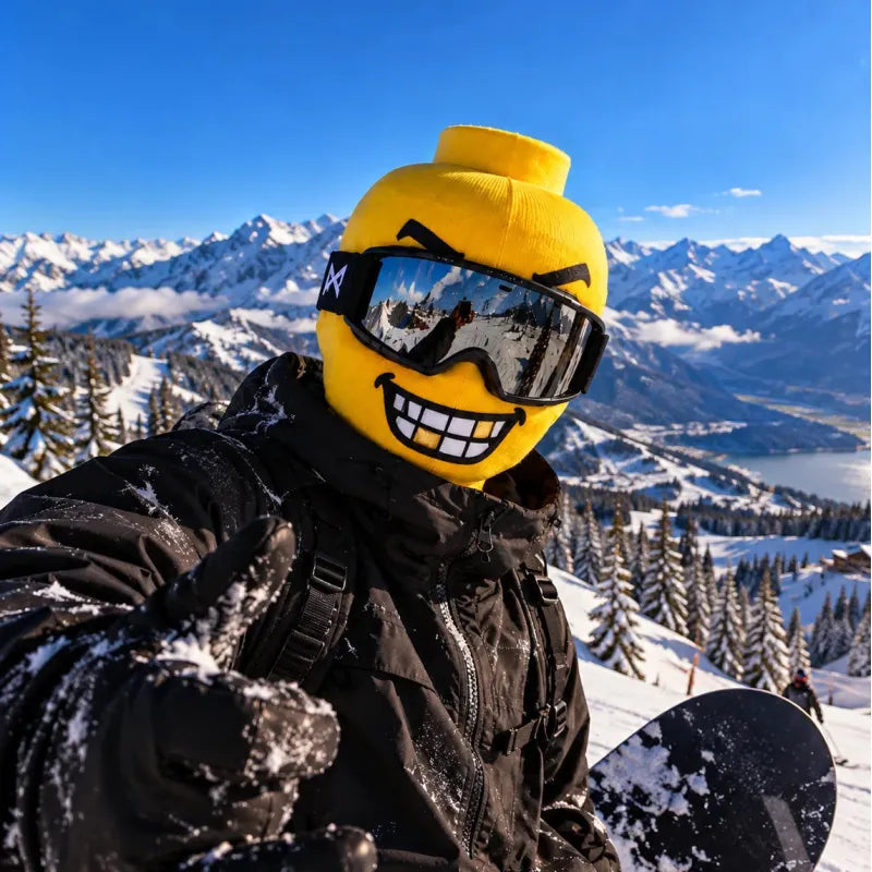 Yellow Blockhead funny face mask